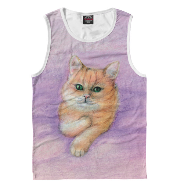 Майка для мальчика с изображением Котик туть цвета Белый