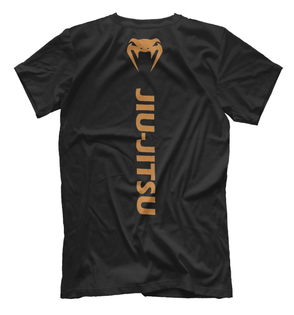 Мужская футболка с изображением Jiu Jitsu Black/Gold цвета Белый