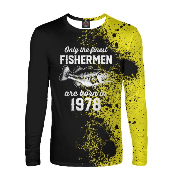 Мужской лонгслив с изображением Fisherman in 1978 цвета Белый