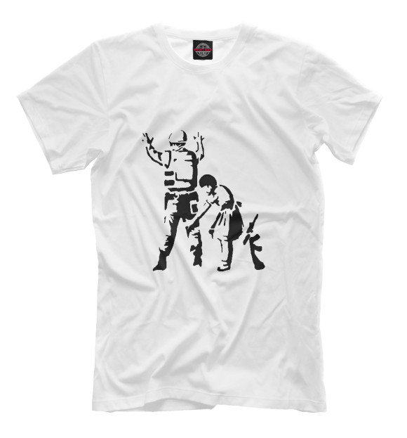 Мужская футболка с изображением Banksy цвета Белый