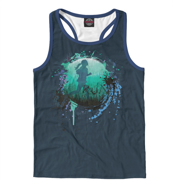 Мужская майка-борцовка с изображением Run цвета Белый