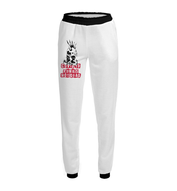 Женские спортивные штаны с изображением Punk's not dead цвета Белый