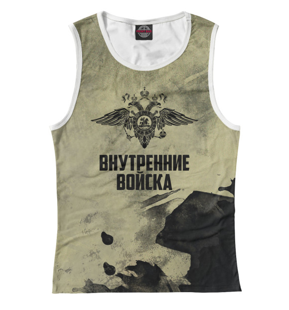 Майка для девочки с притом Внутренние войска цвета Белый Майка для девочки с изображением Внутренние войска цвета Белый