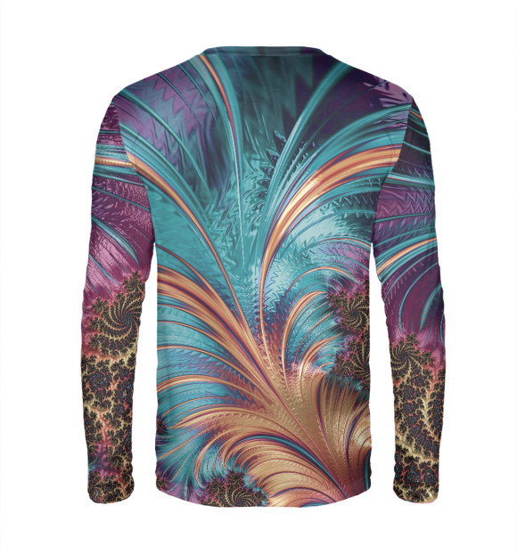 Мужской лонгслив с изображением Floral fractal pattern цвета Белый