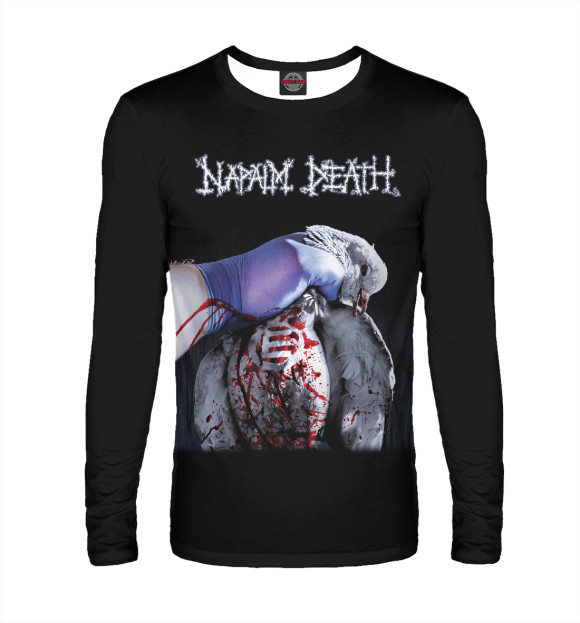 Мужской лонгслив с изображением Napalmdeath цвета Белый