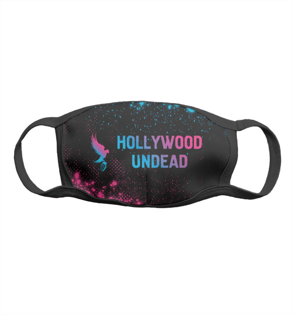 Маска тканевая с изображением Hollywood Undead Neon Gradient цвета Белый