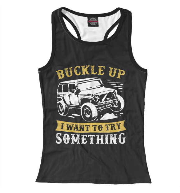 Женская майка-борцовка с изображением Внедорожник цвета Белый