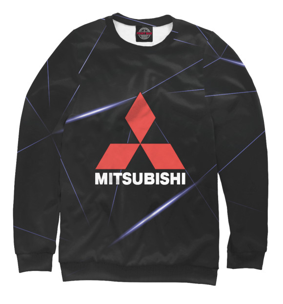 Свитшот для девочек с изображением Mitsubishi цвета Белый