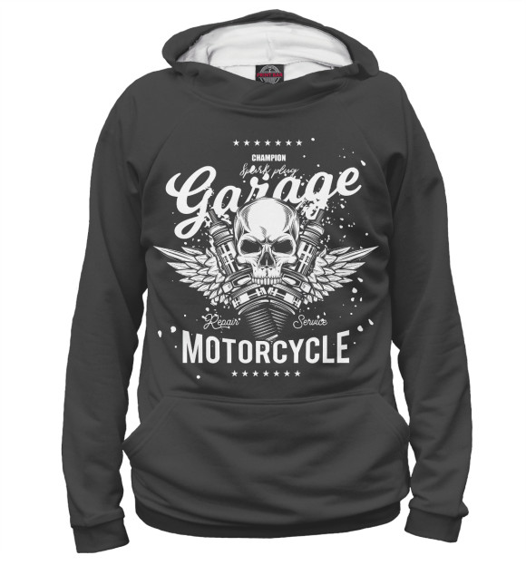 Женское худи с изображением Garage цвета Белый
