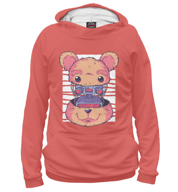 Мужское худи с изображением Teddy bear цвета Белый