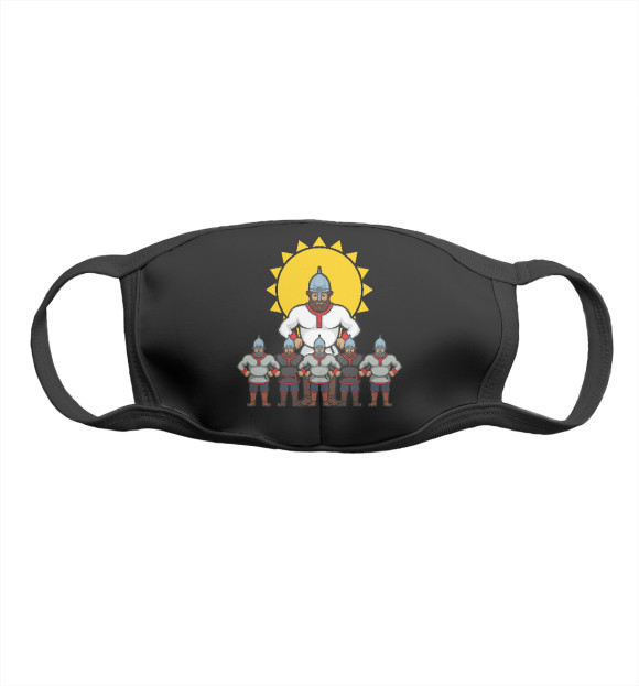 Маска тканевая с изображением Богатырь цвета Белый