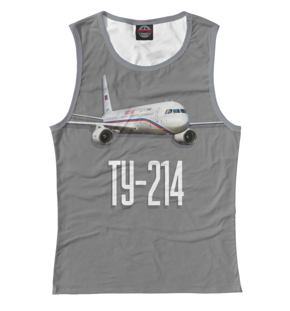 Майка для девочки с изображением Самолет Ту-214 цвета Белый