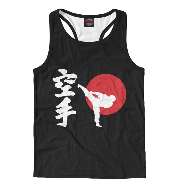 Мужская майка-борцовка с изображением Карате цвета Белый