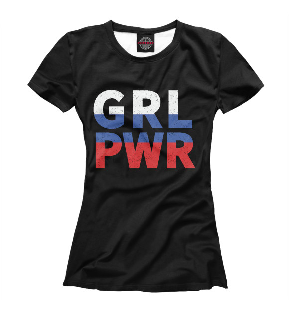 Женская футболка с изображением Girl Power цвета Белый