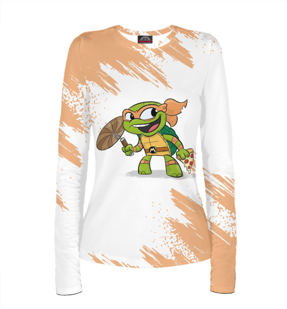 Женский лонгслив с изображением Микеланджело цвета Белый