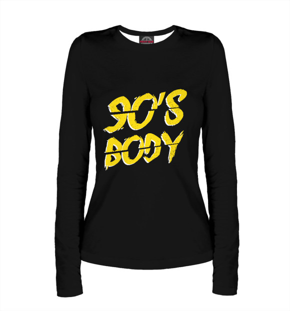 Женский лонгслив с изображением 90s Body цвета Белый