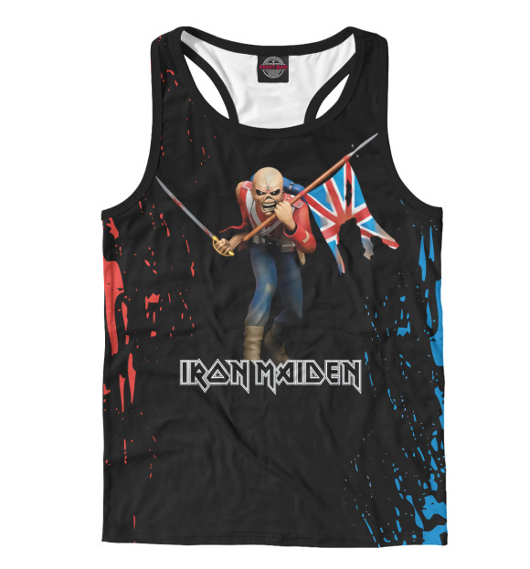 Мужская майка-борцовка с изображением Iron Maiden цвета Белый