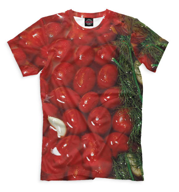 Мужская футболка с изображением Соленые помидоры цвета Белый