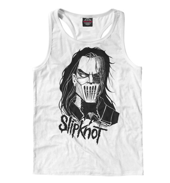 Мужская майка-борцовка с изображением Slipknot цвета Белый