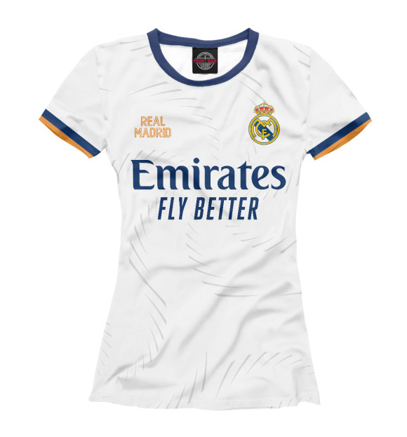 Женская футболка с изображением Real Madrid 2022 цвета Белый