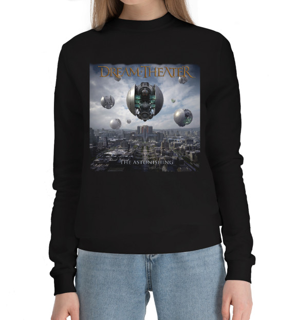 Женский хлопковый свитшот с изображением Dreamtheater цвета Черный