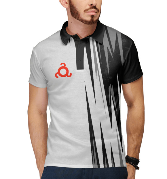 Мужское поло с изображением Ингушетия цвета Белый