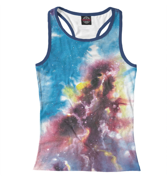 Женская майка-борцовка с изображением Небула цвета Белый