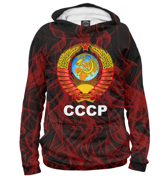 Женское худи с изображением СССР цвета Белый