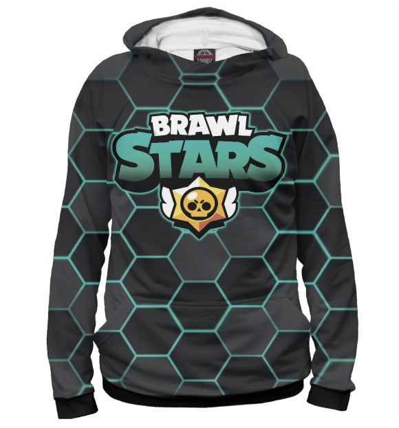 Мужское худи с изображением Brawl Stars цвета Белый