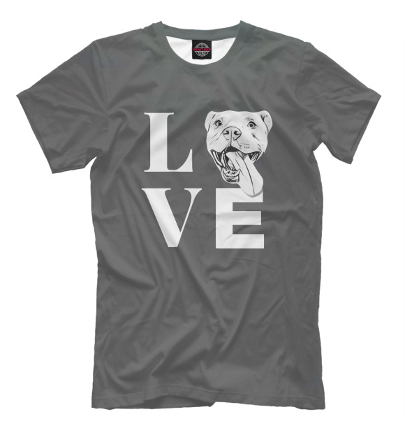 Футболка для мальчиков с изображением Love Pit Bulls цвета Белый