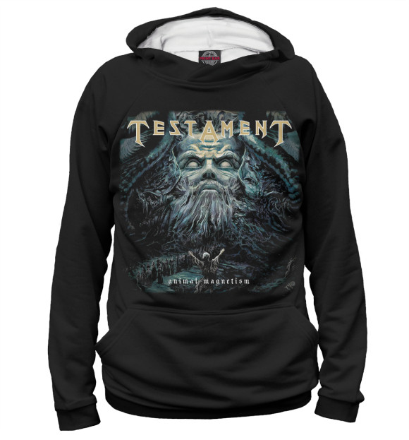 Женское худи с изображением Testament цвета Белый