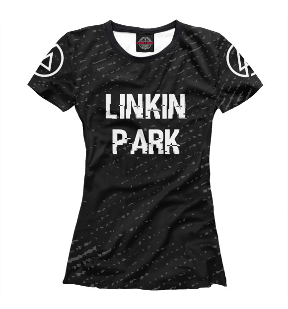 Женская футболка с изображением Linkin Park Glitch Black цвета Белый