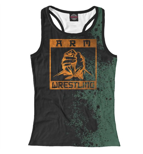 Женская майка-борцовка с изображением Armwrestling Hands цвета Белый