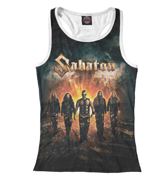 Женская майка-борцовка с изображением Sabaton цвета Белый