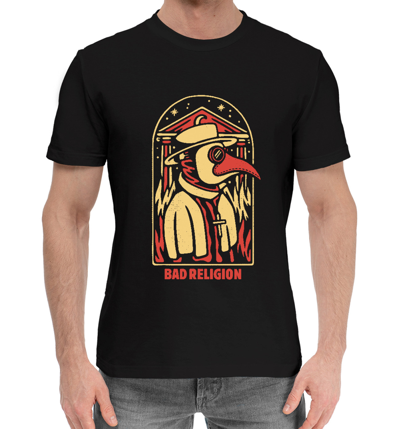 Мужская Хлопковая футболка Bad Religion, артикул: BRL-857965-hfu-2