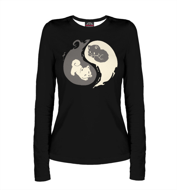 Женский лонгслив с изображением Котятки цвета Белый