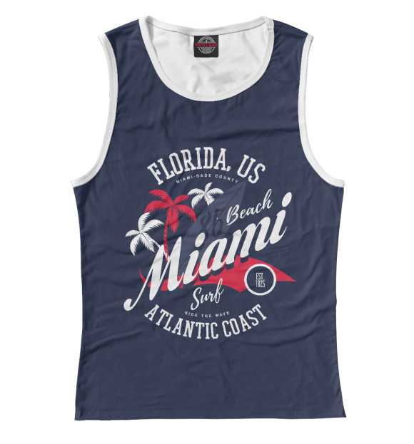 Майка для девочки с изображением Miami цвета Белый