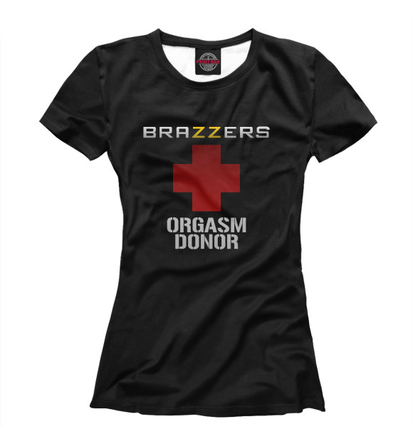 Футболка для девочек с изображением Brazzers orgasm donor цвета Белый