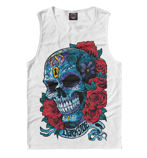 Майка для мальчика с изображением Skull&Rose цвета Белый