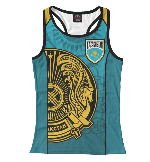 Женская майка-борцовка с изображением Казахстан цвета Белый