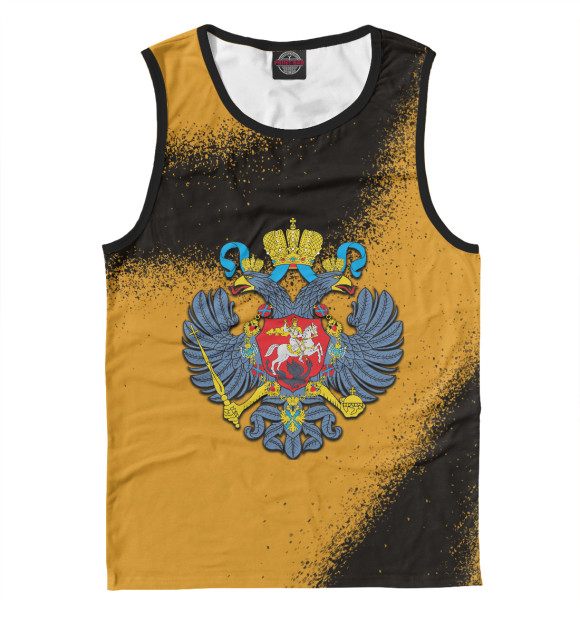 Майка для мальчика с изображением Герб РФ (охра) цвета Белый
