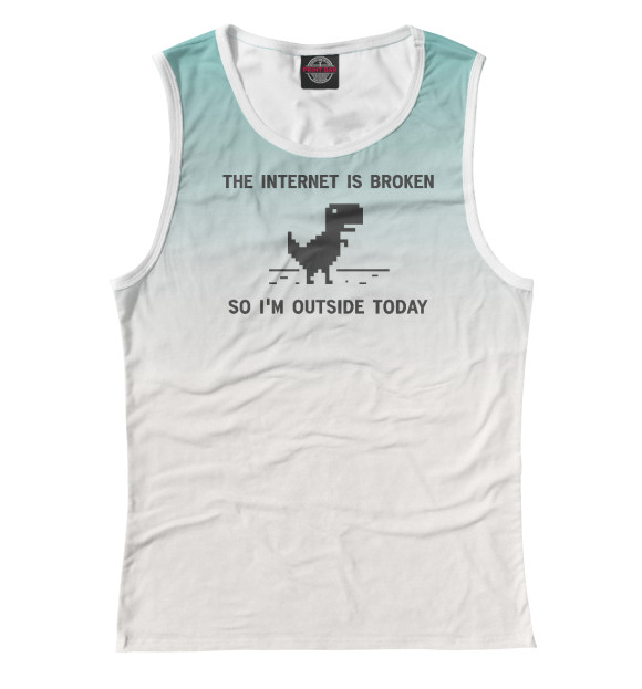 Майка для девочки с изображением Internet Is broken цвета Белый
