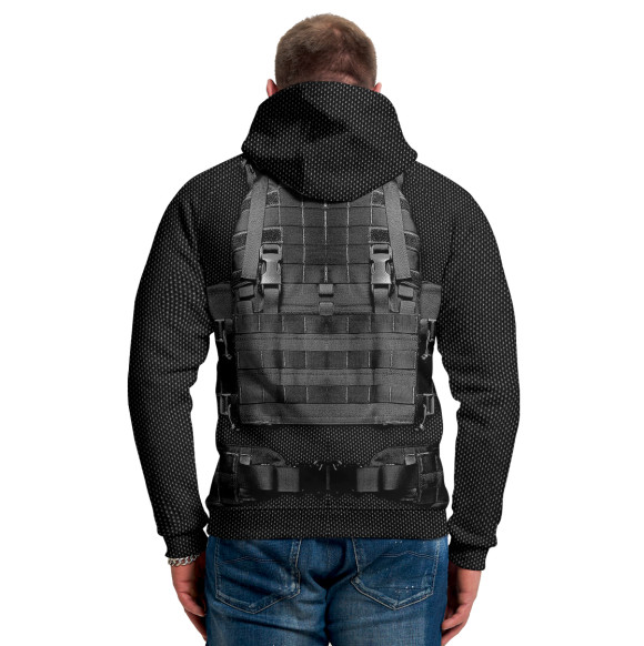 Мужское худи с изображением Бронежилет- армия России цвета Белый