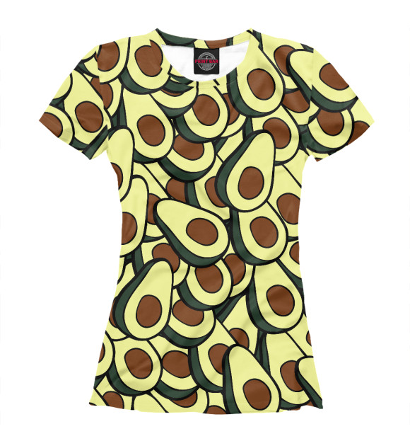 Женская футболка с изображением Avocado цвета Белый
