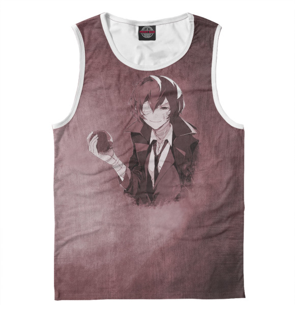 Майка для мальчика с притом Дазай цвета Белый Майка для мальчика с изображением Дазай цвета Белый