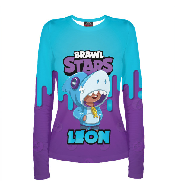 Женский лонгслив с изображением Brawl Stars цвета Белый