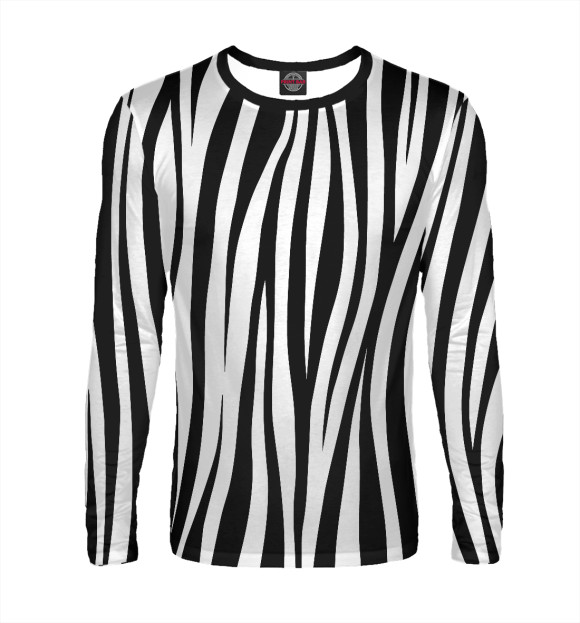 Мужской лонгслив с изображением Zebra цвета Белый