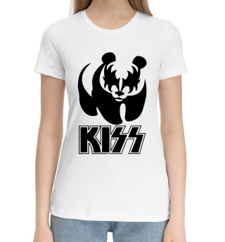 Женская хлопковая футболка Kiss