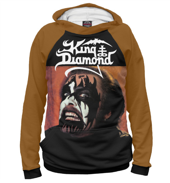 Мужское худи с изображением King diamond цвета Белый