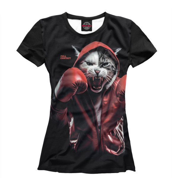 Женская футболка с изображением Full contact цвета Белый